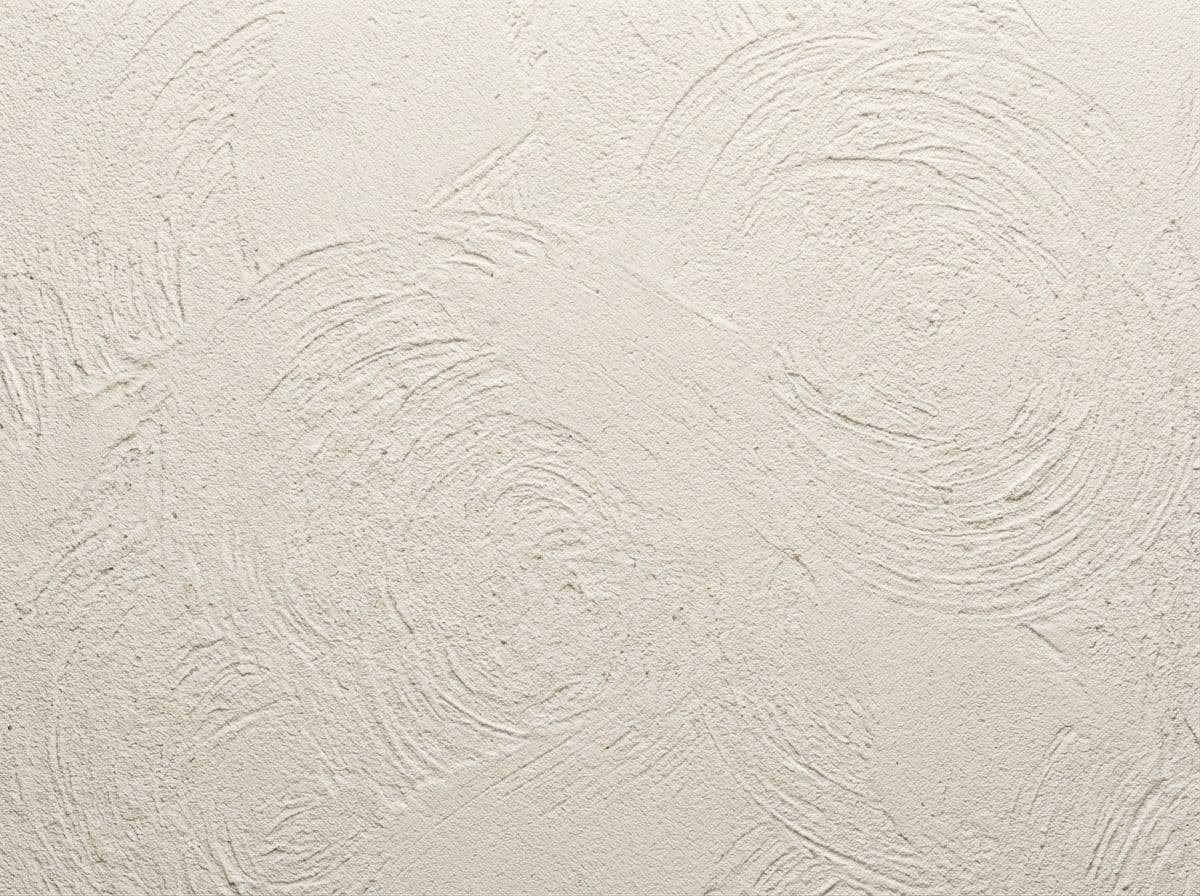 Close-up van schuurpleister met schijfstructuur op een gevel